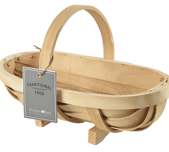 Traditional Wooden Trug – Medium Harvest Basket | FSC Wood by Burgon & Ball | Trug | GHV/TRM 5019360006985 | AllotMate Essentials