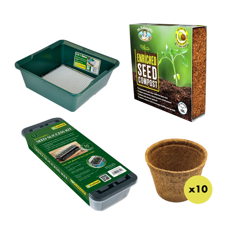 Seed-to-Pot Starter Bundle | Coir Pots, Seed Compost, Propagator and Soil Sieve