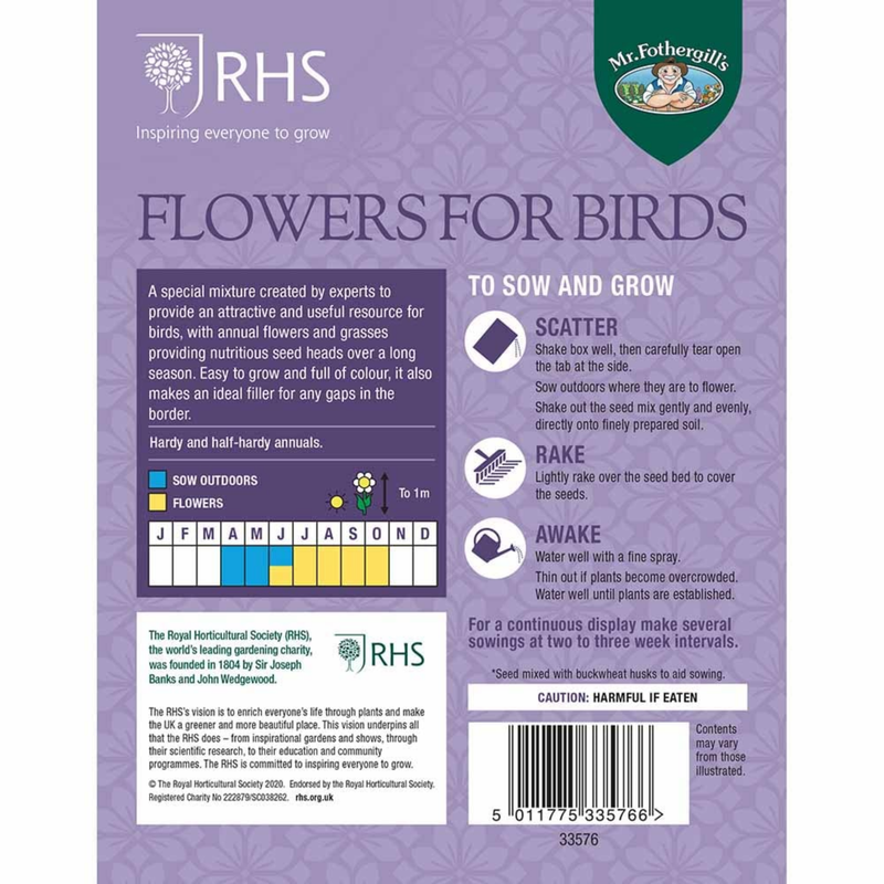 RHS Flowers For Birds Easy Sow Seeds 20g Box