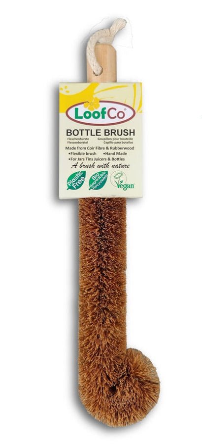 Natural Bottle Brush – Coconut Fibre & Loofah Cleaning Tool | LoofCo | Water Bottle Brush | LOOFCOBBBULK 5060175850713 | AllotMate Essentials