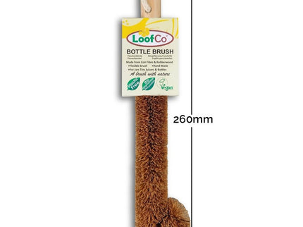Natural Bottle Brush – Coconut Fibre & Loofah Cleaning Tool | LoofCo | Water Bottle Brush | LOOFCOBBBULK 5060175850713 | AllotMate Essentials