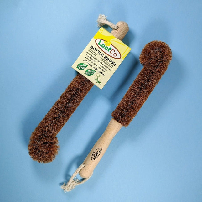 Natural Bottle Brush – Coconut Fibre & Loofah Cleaning Tool | LoofCo | Water Bottle Brush | LOOFCOBBBULK 5060175850713 | AllotMate Essentials