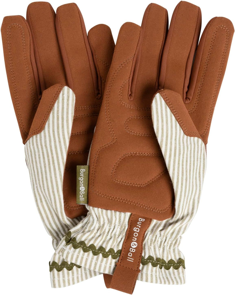 Collection Gardening Gloves – Olive Stripe (One Size) | Classic Fit by Burgon & Ball | Gardening Gloves | GCC/GLOSTRIPEOL 5019360204800 | AllotMate Essentials