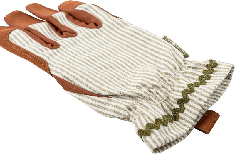 Collection Gardening Gloves – Olive Stripe (One Size) | Classic Fit by Burgon & Ball | Gardening Gloves | GCC/GLOSTRIPEOL 5019360204800 | AllotMate Essentials