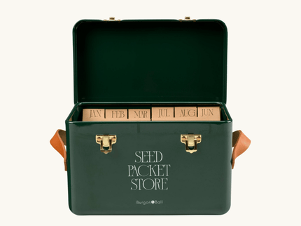 Seed Packet Storage Box – Heritage Green Collector's Tin | Burgon & Ball | Seed Storage | GEN/SEEDDG 5019360204886 | AllotMate Essentials