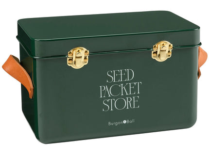 Seed Packet Storage Box – Heritage Green Collector's Tin | Burgon & Ball | Seed Storage | GEN/SEEDDG 5019360204886 | AllotMate Essentials