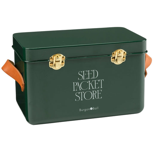 Seed Packet Storage Box – Heritage Green Collector's Tin | Burgon & Ball | Seed Storage | GEN/SEEDDG 5019360204886 | AllotMate Essentials