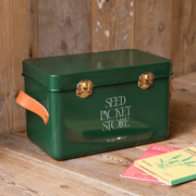 Seed Packet Storage Box – Heritage Green Collector's Tin | Burgon & Ball | Seed Storage | GEN/SEEDDG 5019360204886 | AllotMate Essentials