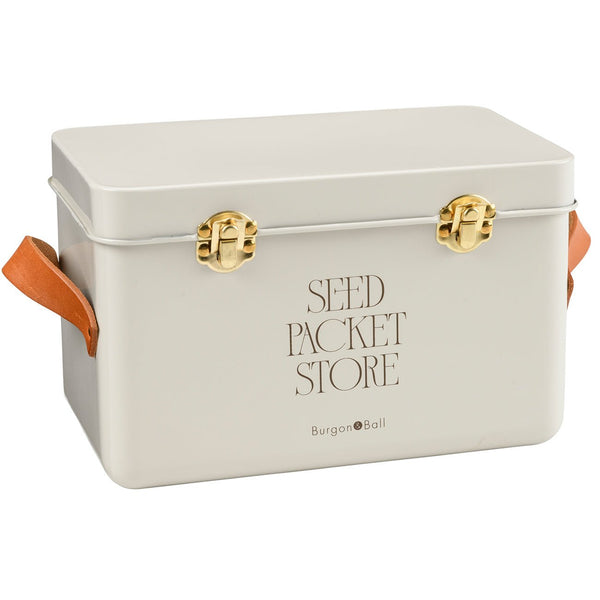 Seed Packet Storage Box – Mushroom Colour Collector’s Tin | Burgon & Ball | Seed Storage | GEN/SEEDMROOM | AllotMate Essentials
