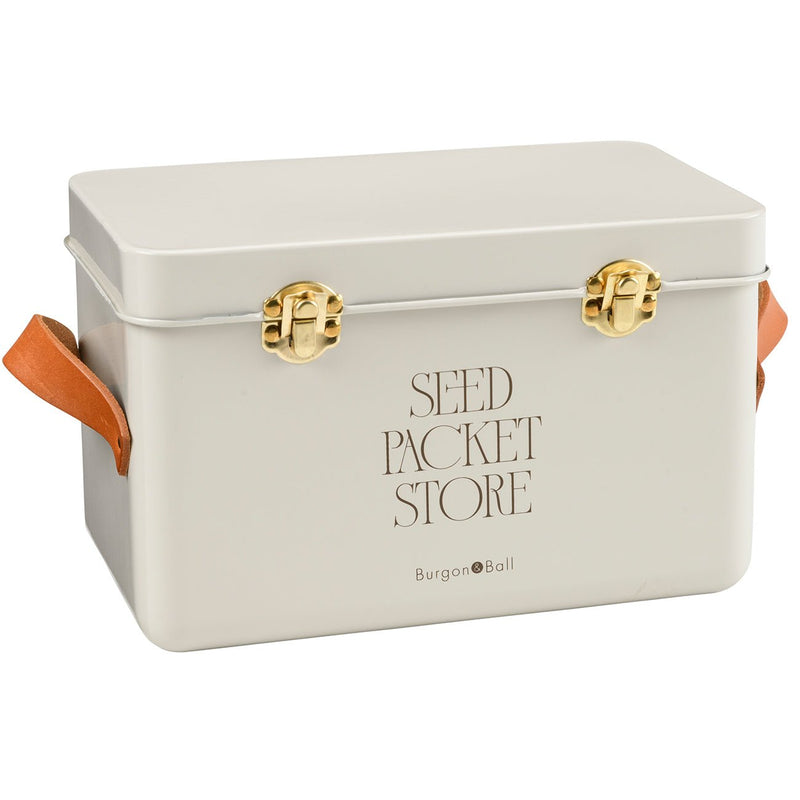 Seed Packet Storage Box – Mushroom Colour Collector’s Tin | Burgon & Ball | Seed Storage | GEN/SEEDMROOM | AllotMate Essentials