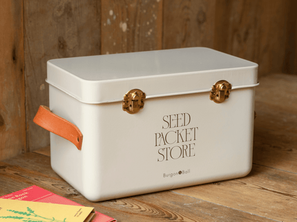 Seed Packet Storage Box – Mushroom Colour Collector’s Tin | Burgon & Ball | Seed Storage | GEN/SEEDMROOM | AllotMate Essentials