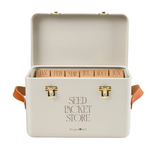 Seed Packet Storage Box – Mushroom Colour Collector’s Tin | Burgon & Ball | Seed Storage | GEN/SEEDMROOM | AllotMate Essentials