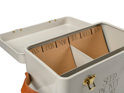 Seed Packet Storage Box – Mushroom Colour Collector’s Tin | Burgon & Ball | Seed Storage | GEN/SEEDMROOM | AllotMate Essentials