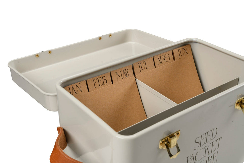Seed Packet Storage Box – Mushroom Colour Collector’s Tin | Burgon & Ball | Seed Storage | GEN/SEEDMROOM | AllotMate Essentials