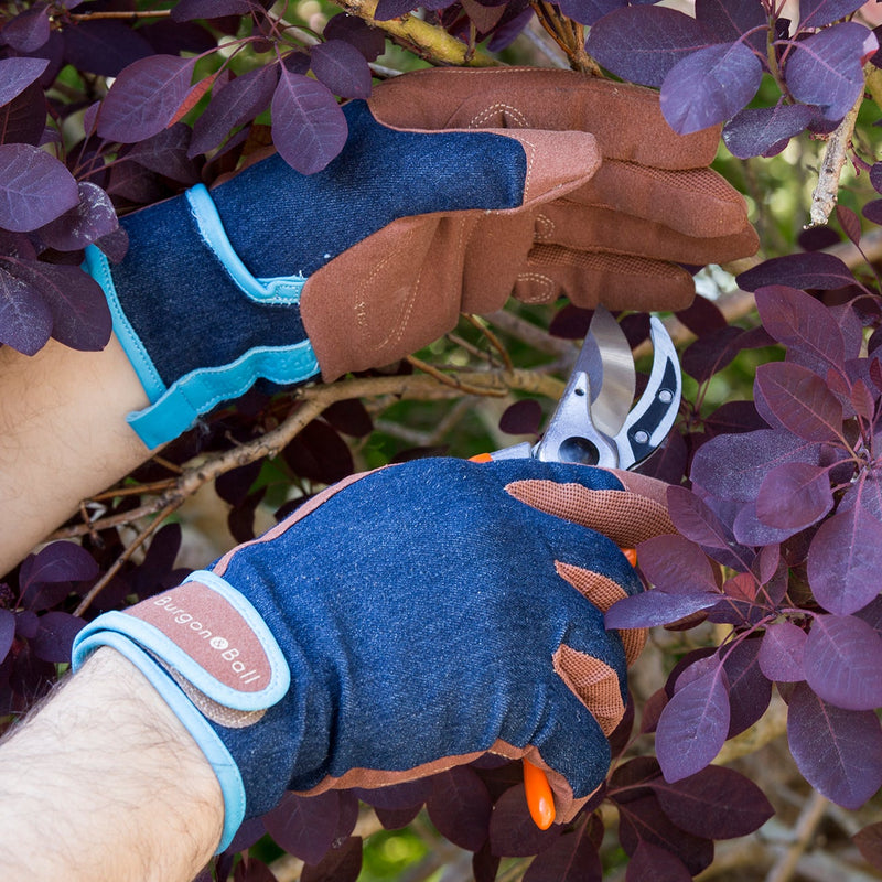 Dig The Glove – Denim Gardening Gloves in (M/L) & (L/XL) | Durable & Stylish by Burgon & Ball | Gardening Gloves | GLO/JEANML | AllotMate Essentials