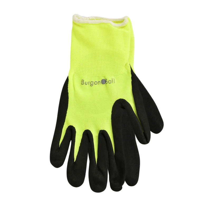 FloraBrite® Fluorescent Gardening Gloves - In Pink or Yellow and size (S/M) & (M/L) – Lightweight & High Visibility | Burgon & Ball | Gloves | GFB/GGYELLSM | AllotMate Essentials