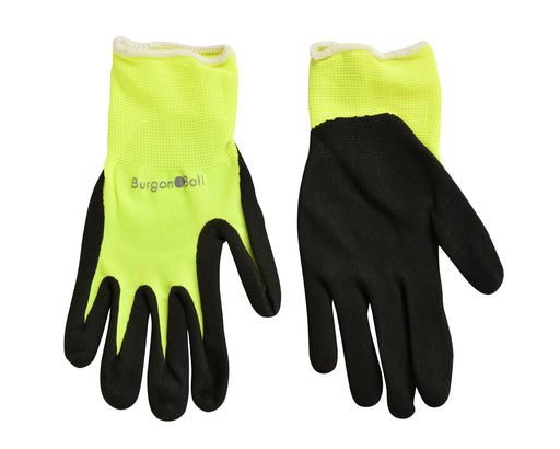 FloraBrite® Fluorescent Gardening Gloves - In Pink or Yellow and size (S/M) & (M/L) – Lightweight & High Visibility | Burgon & Ball | Gloves | GFB/GGYELLSM | AllotMate Essentials