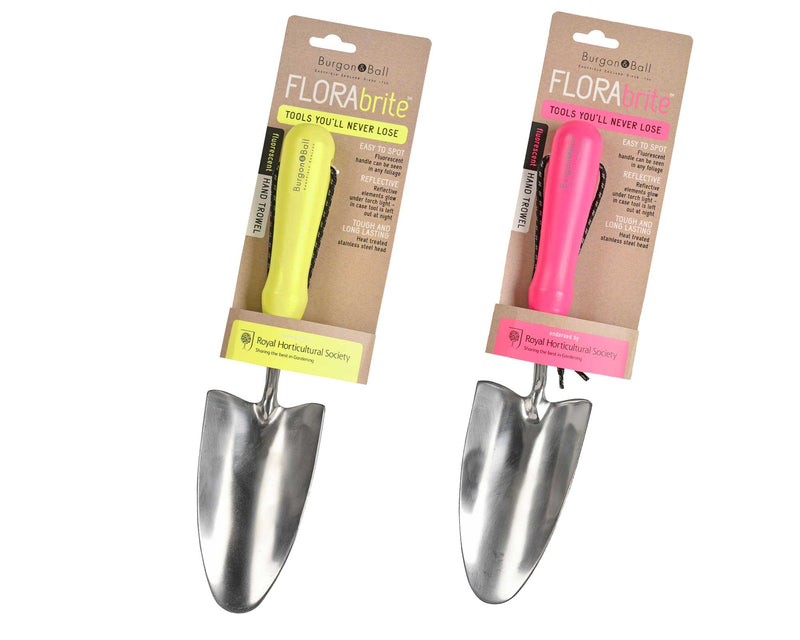 FloraBrite® Fluorescent Hand Trowel – Colourful Trowel in Pink or Yellow | Burgon & Ball | Trowel | GFB/HTYELL 5019360013112 | AllotMate Essentials