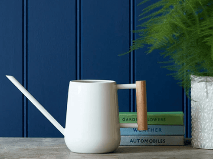 Indoor Watering Can – Stone Grey Finish | FSC Wood Handle by Burgon & Ball | Indoor Watering Can | GEN/ICSTONE 5019360014300 | AllotMate Essentials