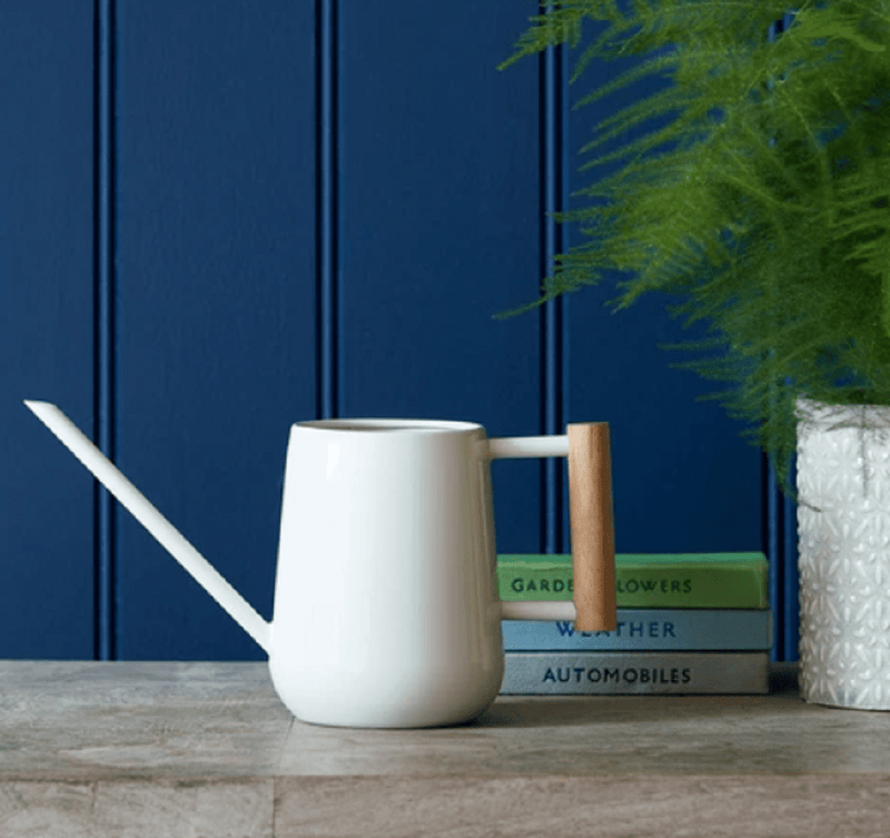Indoor Watering Can – Stone Grey Finish | FSC Wood Handle by Burgon & Ball | Indoor Watering Can | GEN/ICSTONE 5019360014300 | AllotMate Essentials