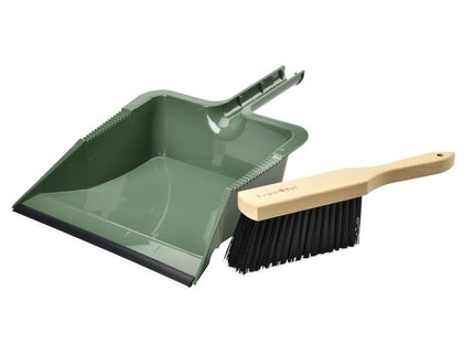 RHS Large Dustpan & Brush Set – FSC Wood & Stiff Bristles | Burgon & Ball | Dustpan & Brush | GTH/HBPAN 5019360203445 | AllotMate Essentials