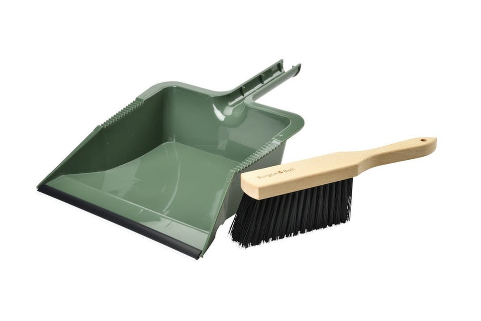 RHS Large Dustpan & Brush Set – FSC Wood & Stiff Bristles | Burgon & Ball | Dustpan & Brush | GTH/HBPAN 5019360203445 | AllotMate Essentials