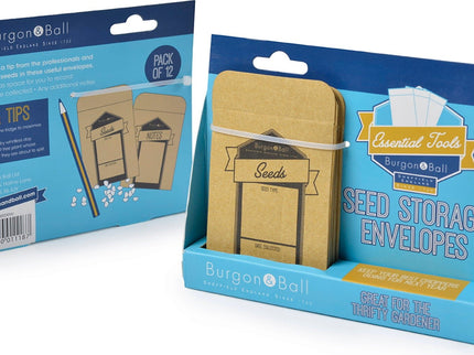 Seed Storage Envelopes – 20 Pack for Collecting & Saving Seeds | Burgon & Ball | Seed Storage | GES/SEEDENV 5019360011187 | AllotMate Essentials
