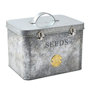 Galvanised Seed Tin – Stylish Storage with Inner Compartments | Sophie Conran by Burgon & Ball | Seed Storage | GSC/SEEDGALV 5019360203353 | AllotMate Essentials