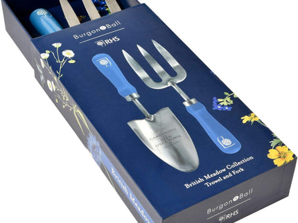 Burgon and Ball Burgon & Ball - British Meadow Trowel & Fork Set - Trowel and Fork - AllotMate Essentials - GRH/TFBOXBM - 5019360202226