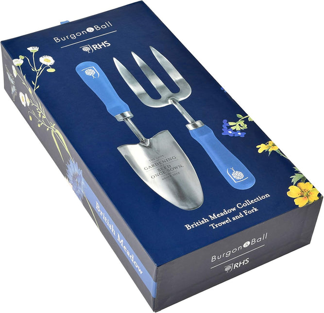 Burgon and Ball Burgon & Ball - British Meadow Trowel & Fork Set - Trowel and Fork - AllotMate Essentials - GRH/TFBOXBM - 5019360202226