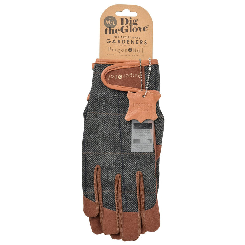 Dig The Glove – Tweed Gardening Gloves in (M/L) & (L/XL) | Burgon & Ball | Gardening Gloves | GLO/TWEEDML | AllotMate Essentials