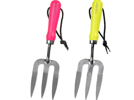 Burgon and Ball Burgon & Ball – FloraBrite Fluorescent Hand Fork (Pink or Yellow) - Fork - AllotMate Essentials - GFB/HFYELL - 5019360013136