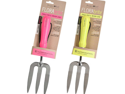 Burgon and Ball Burgon & Ball – FloraBrite Fluorescent Hand Fork (Pink or Yellow) - Fork - AllotMate Essentials - GFB/HFYELL - 5019360013136