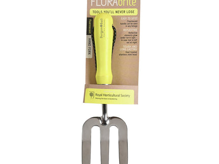 Burgon and Ball Burgon & Ball – FloraBrite Fluorescent Hand Fork (Pink or Yellow) - Fork - AllotMate Essentials - GFB/HFYELL - 5019360013136