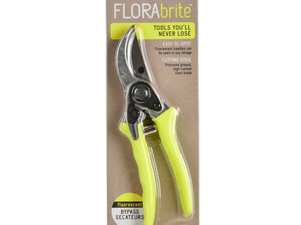 FloraBrite® Fluorescent Bypass Secateurs – Bright Garden Tool in Pink or Yellow | Burgon & Ball | Bypass Secateurs | GFB/BSYELL 5019360013051 | AllotMate Essentials
