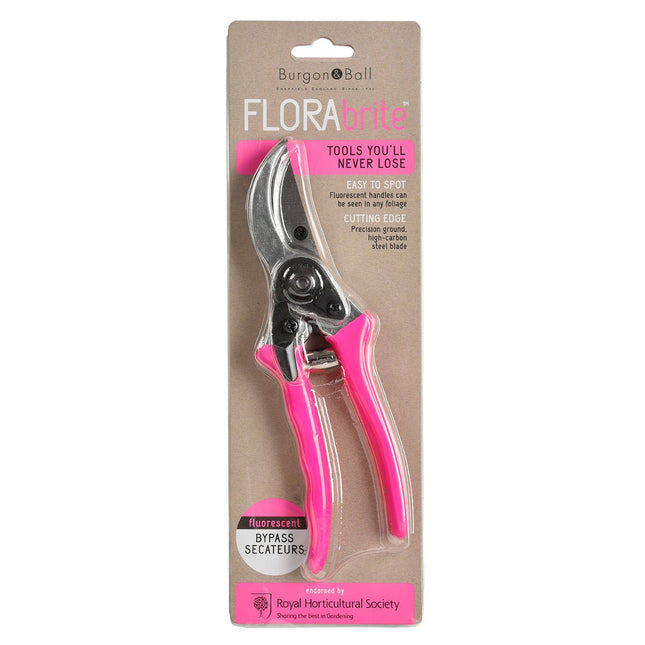 Burgon and Ball Burgon & Ball - Fluorescent Bypass Secateurs - Bypass Secateurs - AllotMate Essentials - GFB/BSYELL - 5019360013051