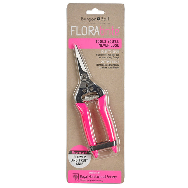 Burgon and Ball Burgon & Ball - Fluorescent Flower & Fruit Snip - Flower & Fruit Snip - AllotMate Essentials - GFB/FSPINK - 5019360013105