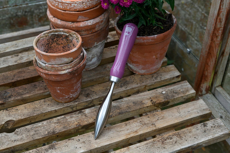 Planting Trowel & Dibber - RHS Gift Set with Asteraceae Design | FSC Tools by Burgon & Ball | Trowel and Dibber | GRH/PTDIBASTER 5019360203872 | AllotMate Essentials