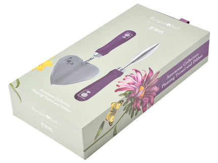 Burgon and Ball Burgon & Ball - RHS Gift Planting Trowel and Dibber Asteraceae FSC 100% - Trowel and Dibber - AllotMate Essentials - GRH/PTDIBASTER - 5019360203872