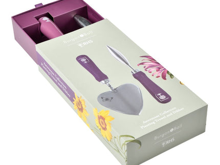 Burgon and Ball Burgon & Ball - RHS Gift Planting Trowel and Dibber Asteraceae FSC 100% - Trowel and Dibber - AllotMate Essentials - GRH/PTDIBASTER - 5019360203872
