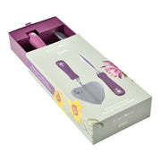 Planting Trowel & Dibber - RHS Gift Set with Asteraceae Design | FSC Tools by Burgon & Ball | Trowel and Dibber | GRH/PTDIBASTER 5019360203872 | AllotMate Essentials