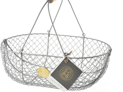 Burgon and Ball Burgon & Ball - Sophie Conran - Large Harvest Basket Grey - Harvest Basket - AllotMate Essentials - GSC/BASKLGGREY - 