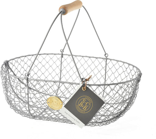 Burgon & Ball - Sophie Conran - Large Harvest Basket Grey | Harvest Basket | GSC/BASKLGGREY 5019360014010 | AllotMate Essentials