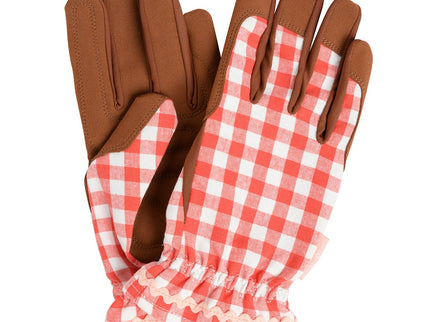 Collection Gardening Gloves – Red Check (One Size) | Classic Fit by Burgon & Ball | Gardening Gloves | GCC/GLOCHECKRED 5019360204787 | AllotMate Essentials