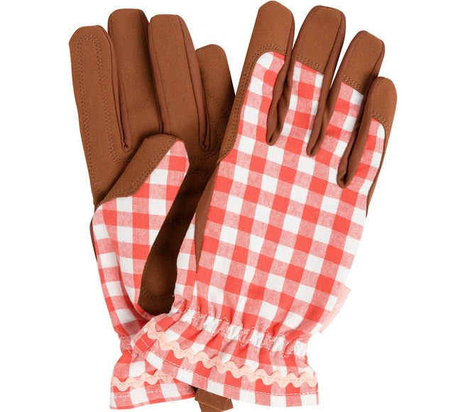 Collection Gardening Gloves – Red Check (One Size) | Classic Fit by Burgon & Ball | Gardening Gloves | GCC/GLOCHECKRED 5019360204787 | AllotMate Essentials