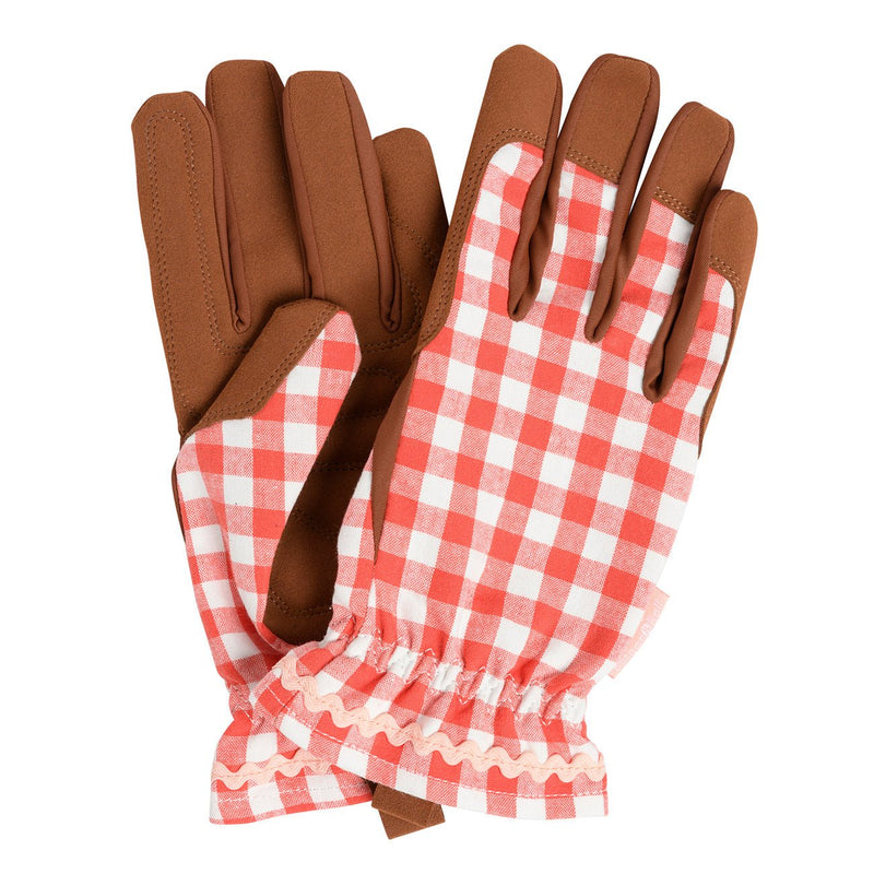 Collection Gardening Gloves – Red Check (One Size) | Classic Fit by Burgon & Ball | Gardening Gloves | GCC/GLOCHECKRED 5019360204787 | AllotMate Essentials