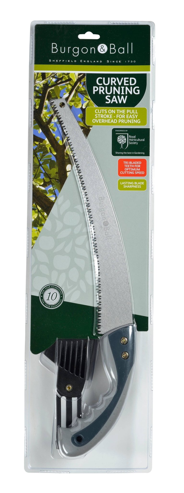Curved Pruning Saw – Sharp Teeth for Fast Cutting | RHS Approved Garden Tool | Burgon & Ball | Pruning Saw | GTO/SAWLG 5019360011637 | AllotMate Essentials