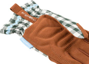 Collector Gloves Heritage Green Check: women's country cottage gardening gloves with a padded palm and ric rac trim | Gift Gloves | 5019360204770 5019360204770 | AllotMate Essentials