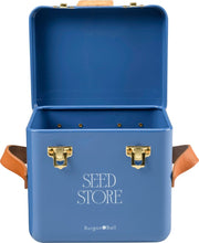 Collector Mini Seed Store in Cotswold Blue by Burgon & Ball – Compact Steel Seed Tin with Leather Handles | Seed Storage Tin | 5019360204893 5019360204893 | AllotMate Essentials