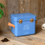 Collector Mini Seed Store in Cotswold Blue with Leather Handles | Seed Storage | GEN/MSEEDCOTS 5019360204893 | AllotMate Essentials